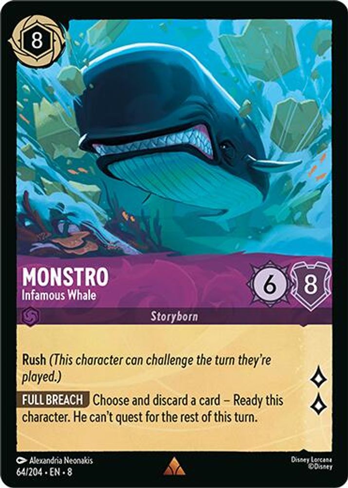 Monstro - Infamous Whale 64/204 Rare Reign of Jafar Lorcana Near Mint