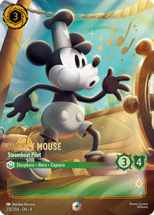Mickey Mouse - Steamboat Pilot (Enchanted) 231/204 Fabled Lorcana Holo NM