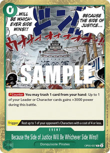 Because the Side of Justice Will Be Whichever Side Wins!! OP05-037 Awakening of the New Era One Piece Foil NM