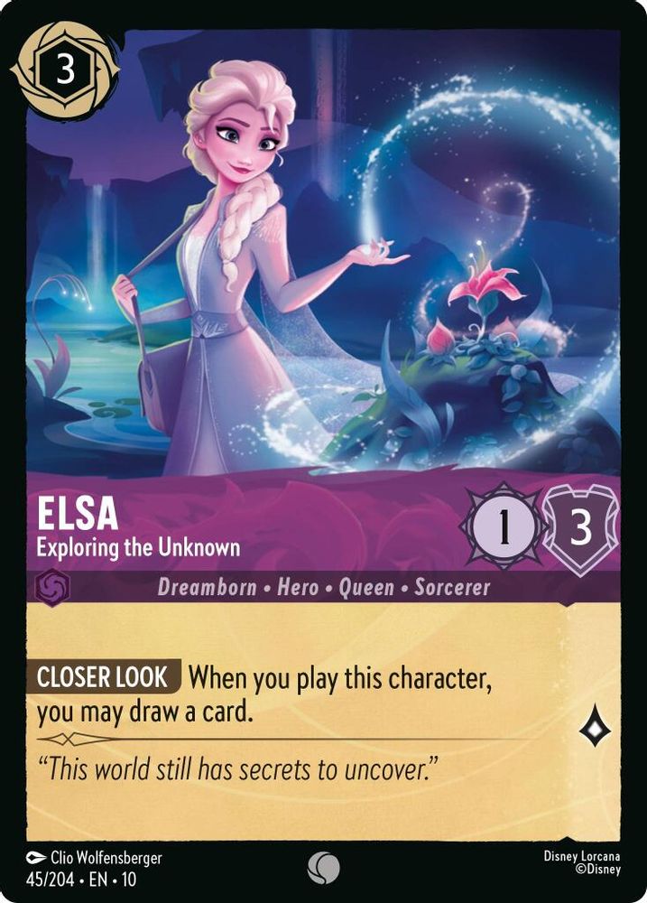 Elsa - Exploring the Unknown 45/204 Common Whispers in the Well Lorcana NM
