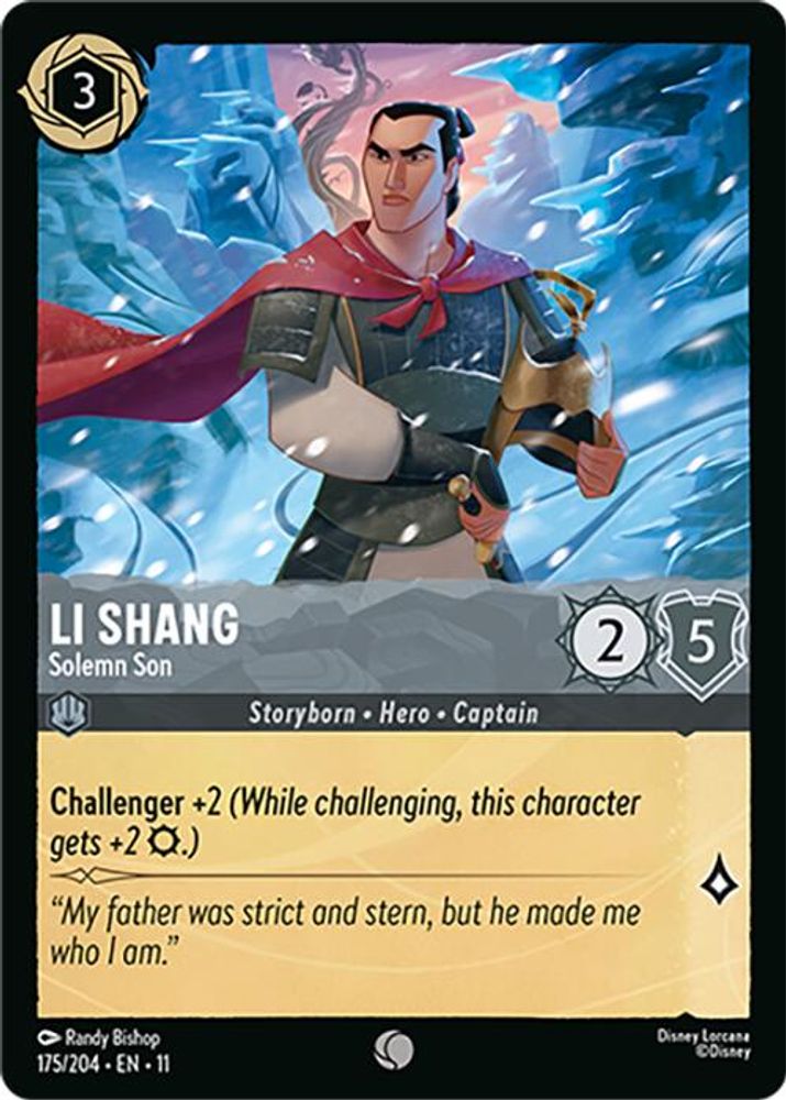 Li Shang - Solemn Son 175/204 Common Winterspell Lorcana Near Mint