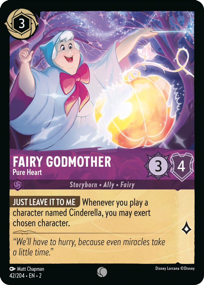 Fairy Godmother - Pure Heart 42/204 Common Rise of the Floodborn Lorcana NM