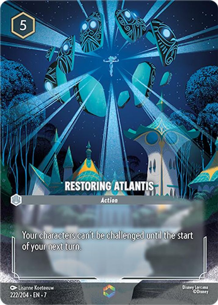 Restoring Atlantis (Enchanted) 222/204 Archazia's Island Lorcana Holo NM