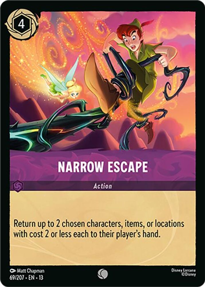 Narrow Escape 69/204 Common Attack of the Vine! Lorcana Near Mint