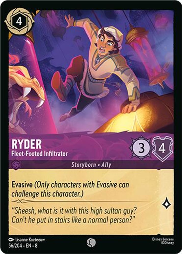 Ryder - Fleet-Footed Infiltrator 56/204 Common Reign of Jafar Lorcana Near Mint