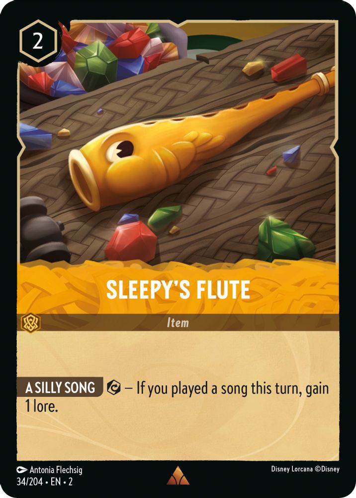 Sleepy's Flute 34/204 Rare Rise of the Floodborn Lorcana Near Mint