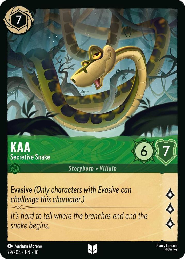 Kaa - Secretive Snake 79/204 Uncommon Whispers in the Well Lorcana Near Mint