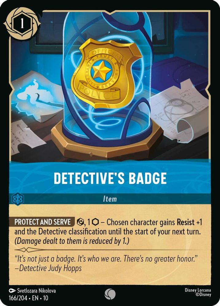 Detective's Badge 166/204 Common Whispers in the Well Lorcana Near Mint