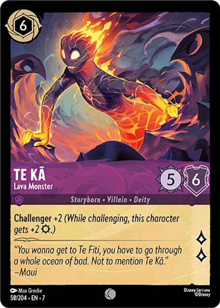 Te Ka - Lava Monster 58/204 Common Archazia's Island Lorcana Near Mint