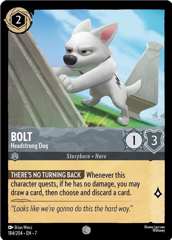 Bolt - Headstrong Dog 184/204 Common Archazia's Island Lorcana Near Mint