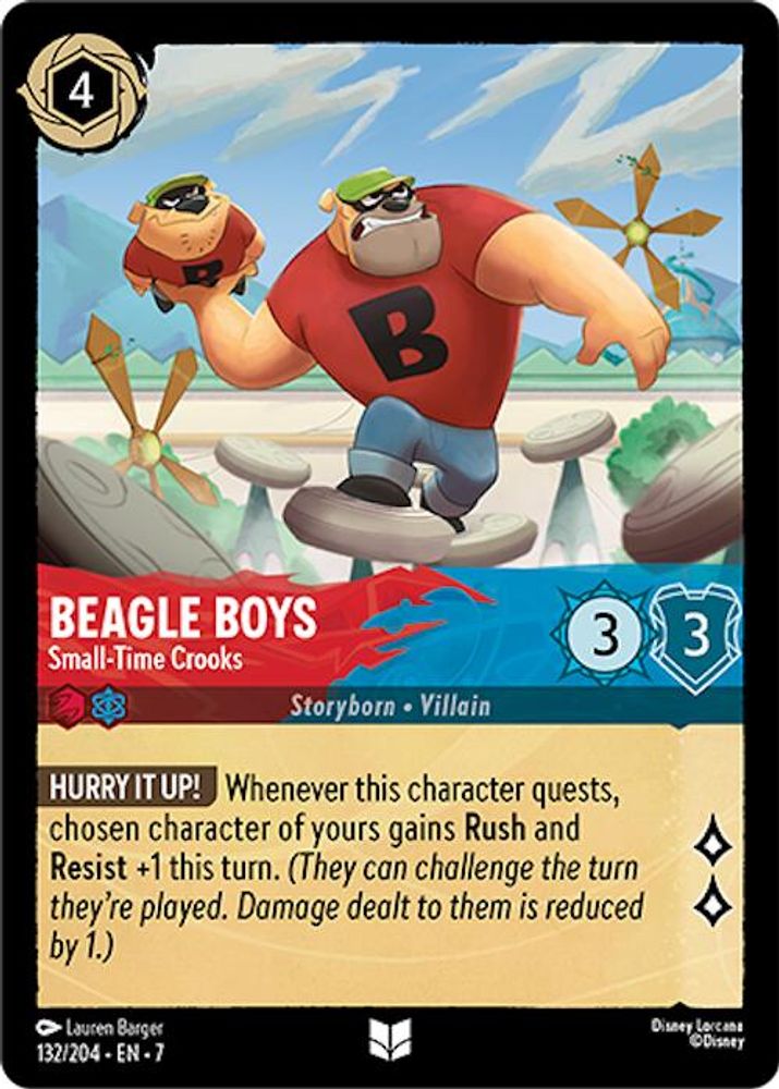 Beagle Boys - Small-Time Crooks 132/204 Uncommon Archazia's Island Lorcana NM