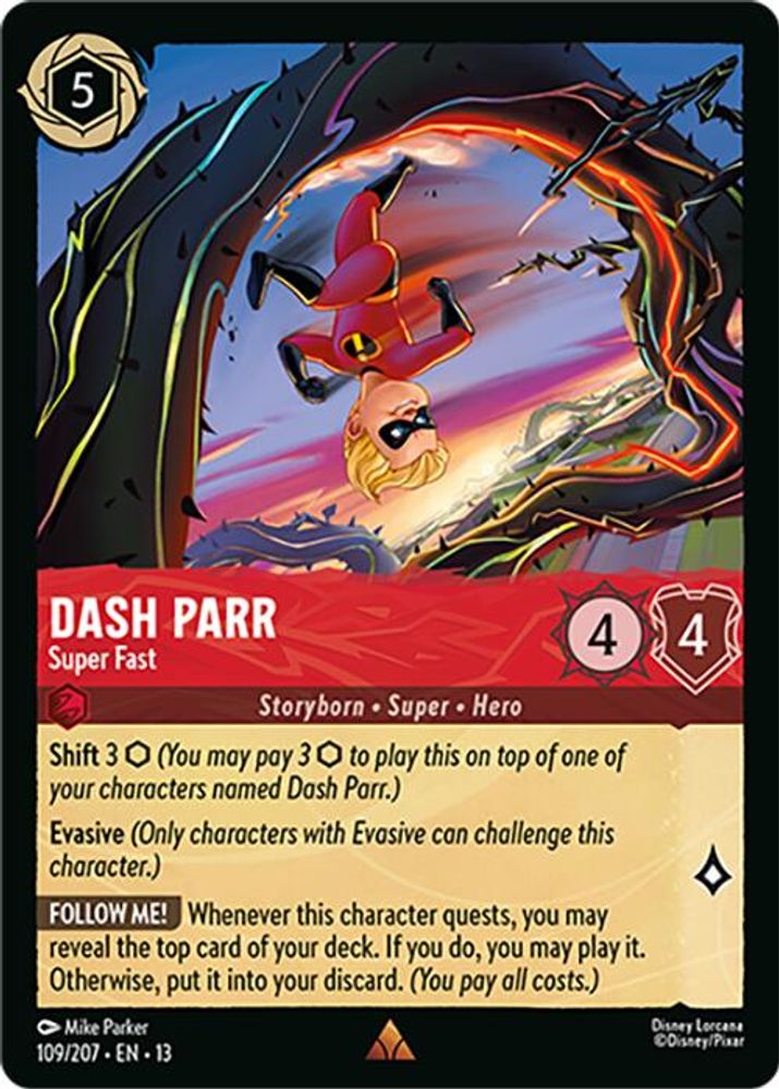Dash Parr - Super Fast 109/204 Rare Attack of the Vine! Lorcana Near Mint