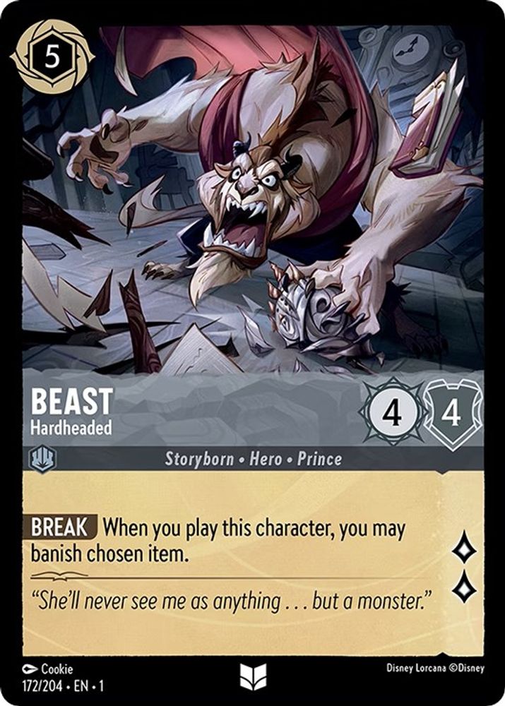 Beast - Hardheaded 172/204 Uncommon The First Chapter Lorcana Near Mint