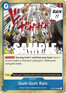 Gum-Gum Rain OP02-068 Rare Paramount War One Piece Foil Near Mint