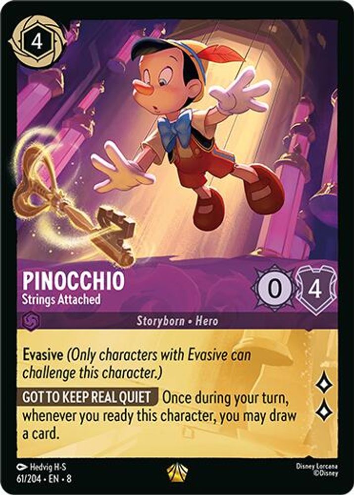Pinocchio - Strings Attached 61/204 Legendary Reign of Jafar Lorcana Near Mint