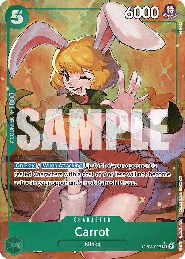 Carrot (023) (Parallel) OP08-023 Super Rare Two Legends One Piece Foil Near Mint