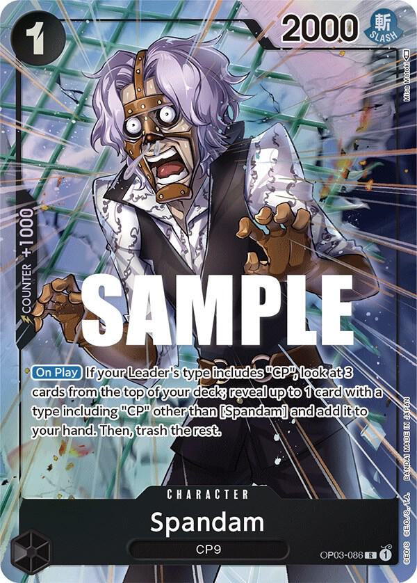 Spandam (Alternate Art) OP03-086 Rare Pillars of Strength One Piece Foil NM