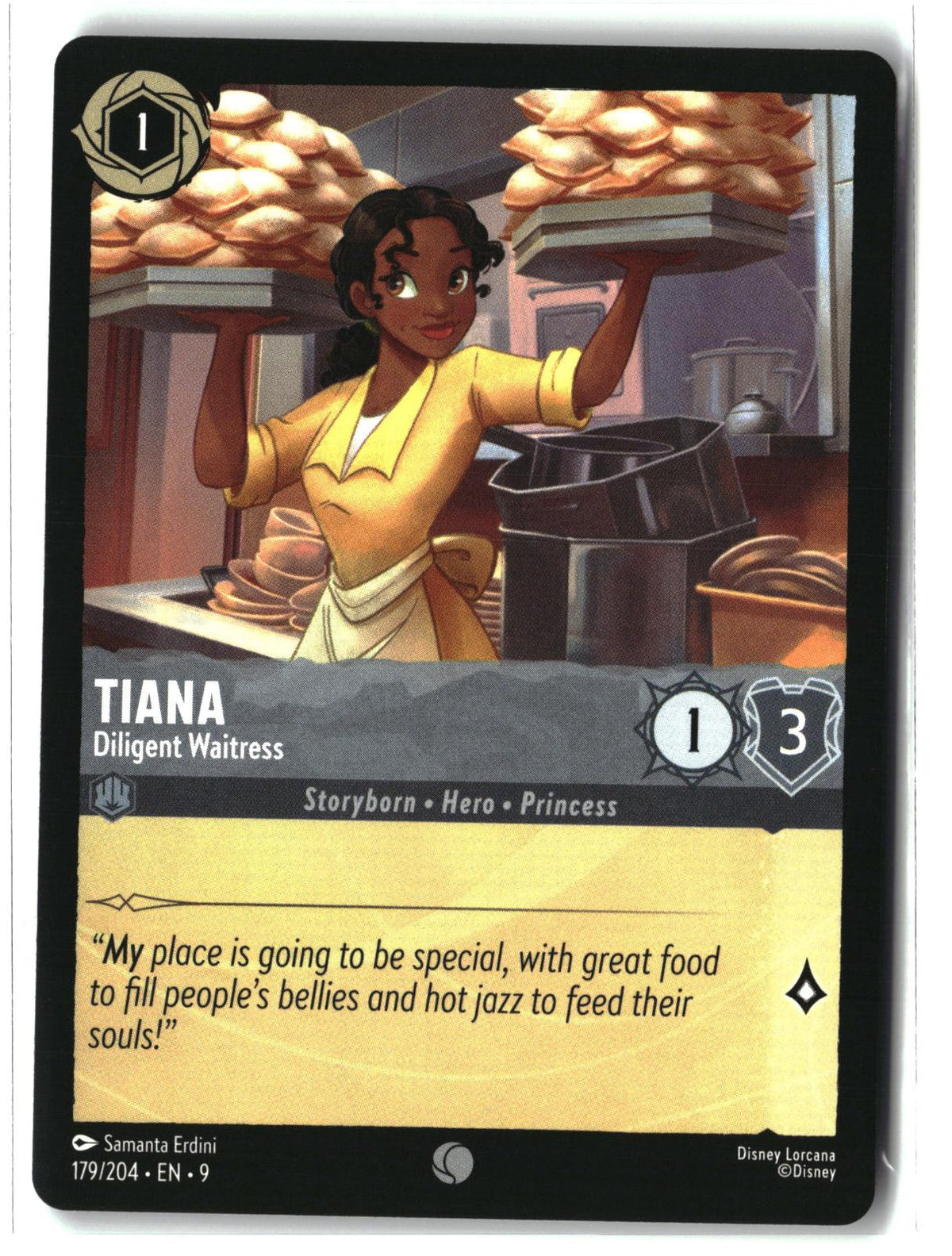 Tiana - Diligent Waitress 179/204 Common Fabled Lorcana Lightly Played
