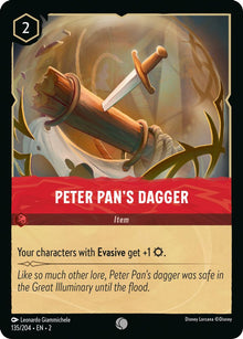 Peter Pan's Dagger 135/204 Common Rise of the Floodborn Lorcana Near Mint