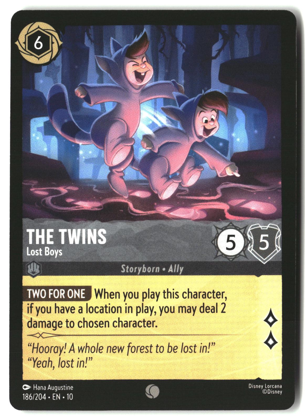 The Twins - Lost Boys 186/204 Common Whispers in the Well Lorcana Lightly Played