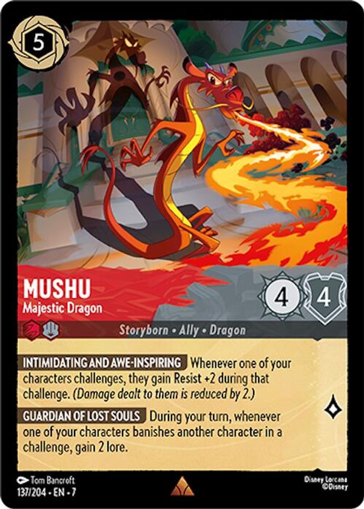 Mushu - Majestic Dragon 137/204 Rare Archazia's Island Lorcana Near Mint
