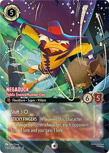 Negaduck - Public Enemy Number One (Enchanted) 232/204 Winterspell Lorcana Holo