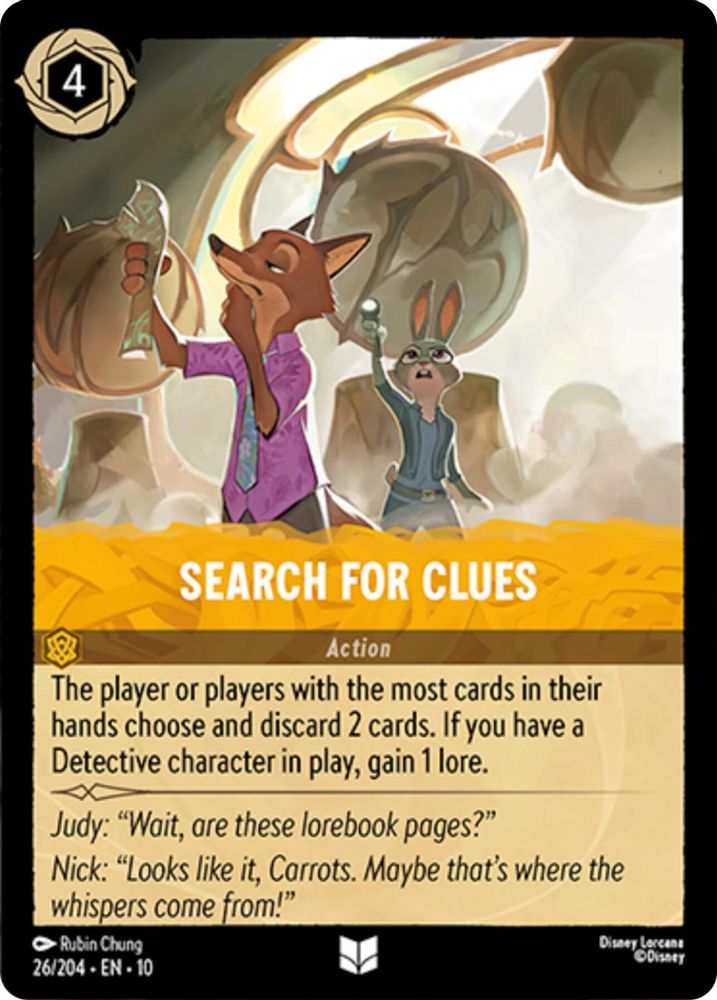 Search For Clues 26/204 Uncommon Whispers in the Well Lorcana Near Mint