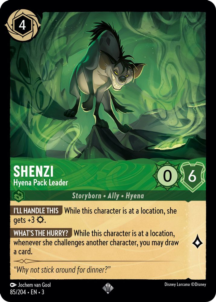 Shenzi - Hyena Pack Leader 85/204 Super Rare Into the Inklands Lorcana Near Mint