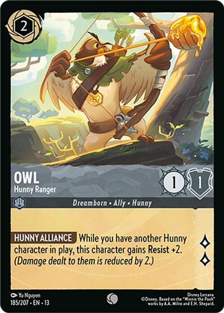 Owl - Hunny Ranger 185/204 Common Attack of the Vine! Lorcana Near Mint