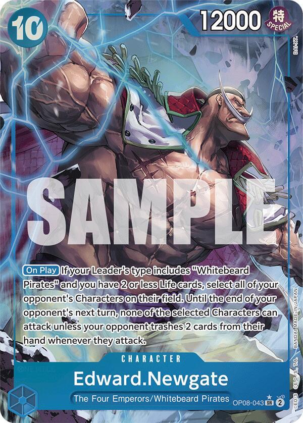 Edward.Newgate (Parallel) OP08-043 Super Rare Two Legends One Piece Foil NM