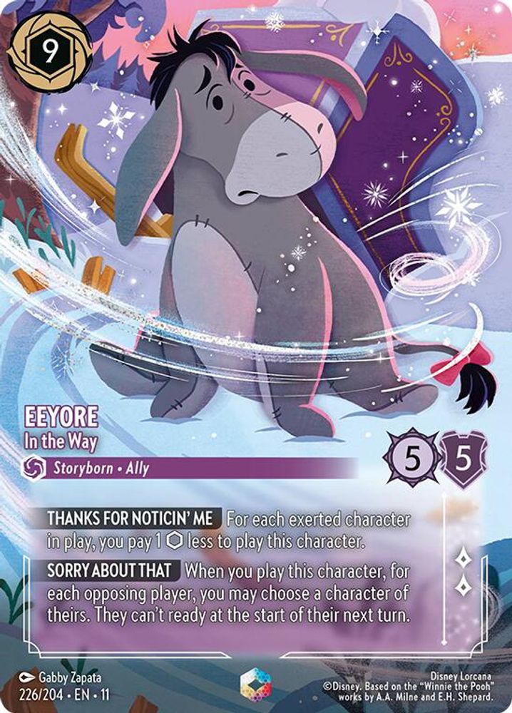 Eeyore - In the Way (Enchanted) 226/204 Enchanted Winterspell Lorcana Holo NM