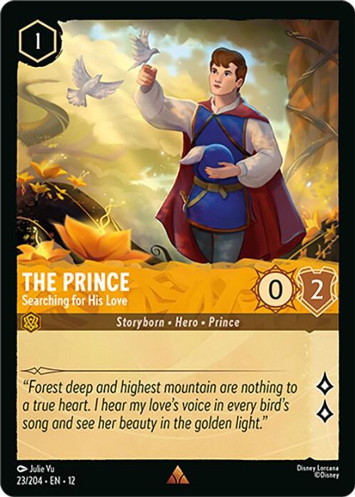 The Prince - Searching for His Love 23/204 Rare Wilds Unknown Lorcana Near Mint