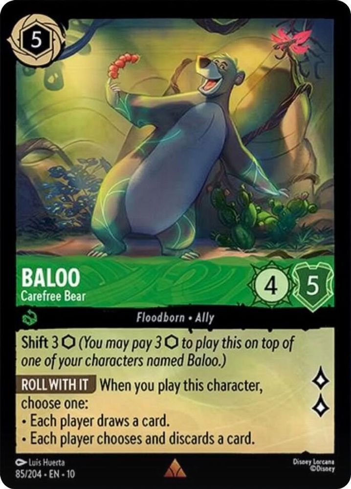 Baloo - Carefree Bear 85/204 Rare Whispers in the Well Lorcana Near Mint