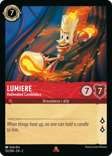 Lumiere - Hotheaded Candelabra 112/204 Rare Rise of the Floodborn Lorcana NM