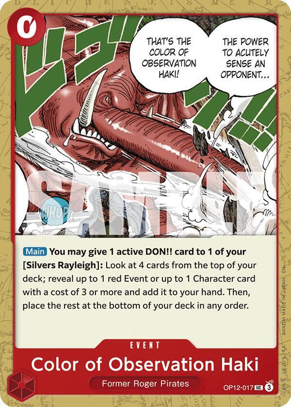 Color of Observation Haki OP12-017 Uncommon Legacy of the Master One Piece NM