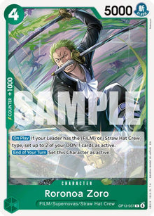 Roronoa Zoro OP13-037 Rare Carrying On His Will One Piece Foil Near Mint