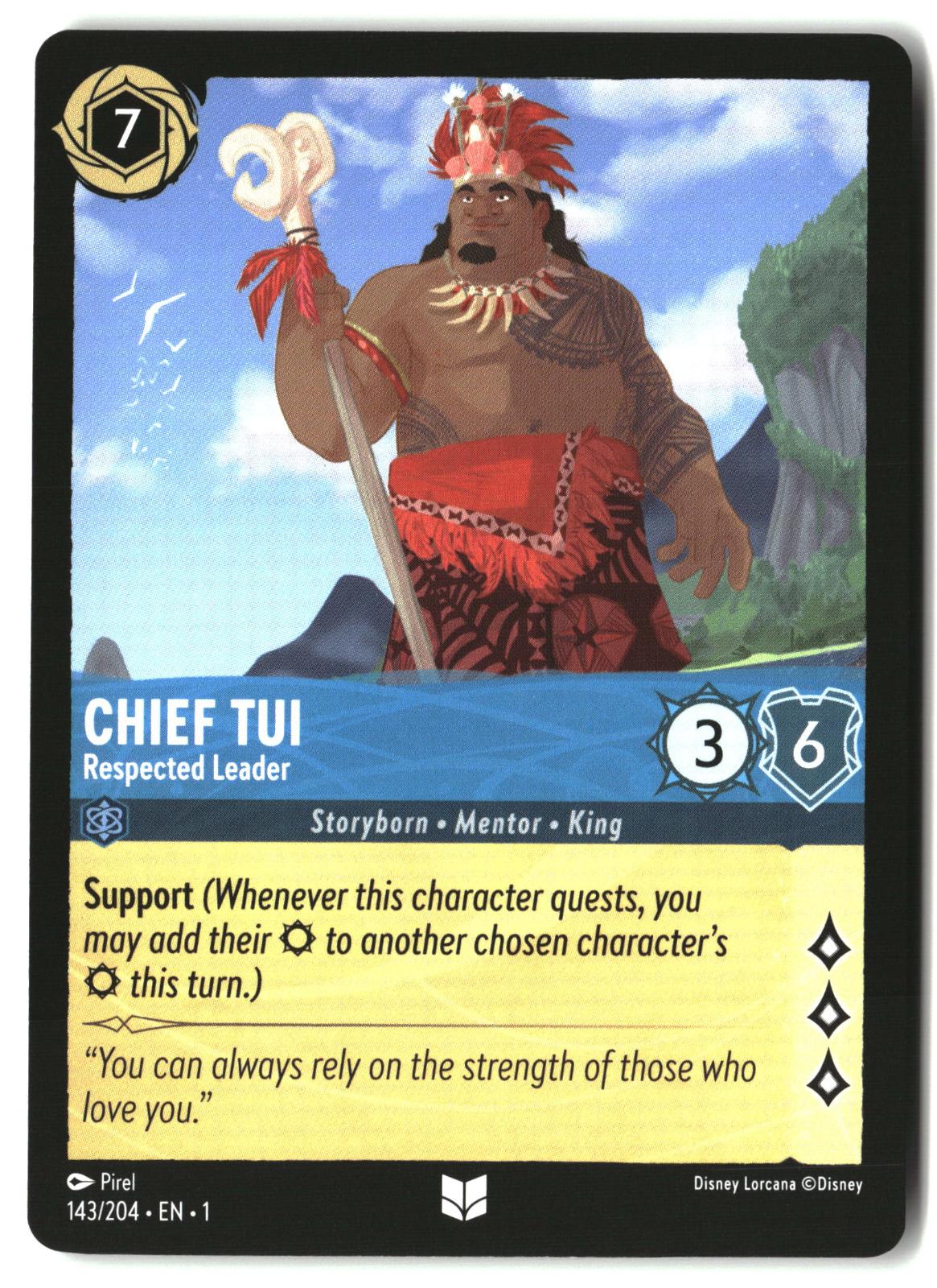 Chief Tui - Respected Leader 143/204 Uncommon The First Chapter Lorcana LP
