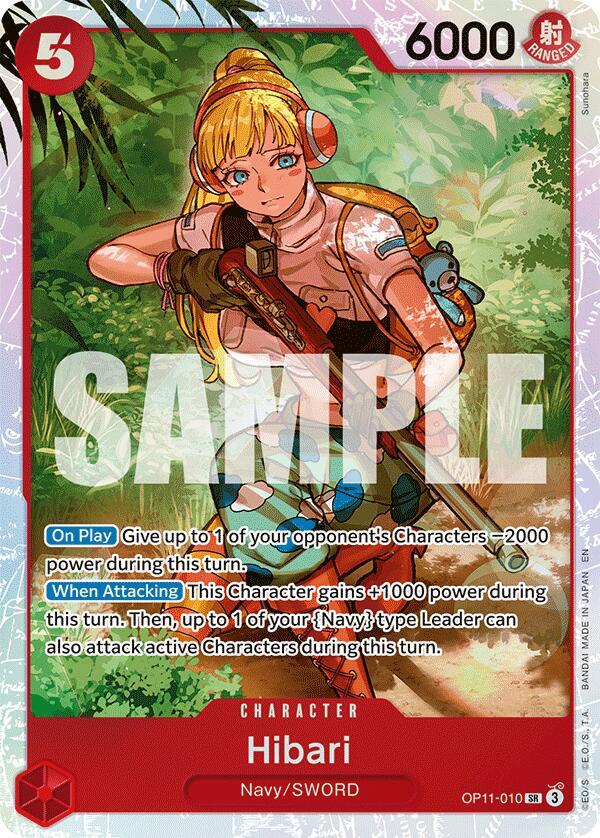 Hibari OP11-010 Super Rare A Fist of Divine Speed One Piece Foil Near Mint