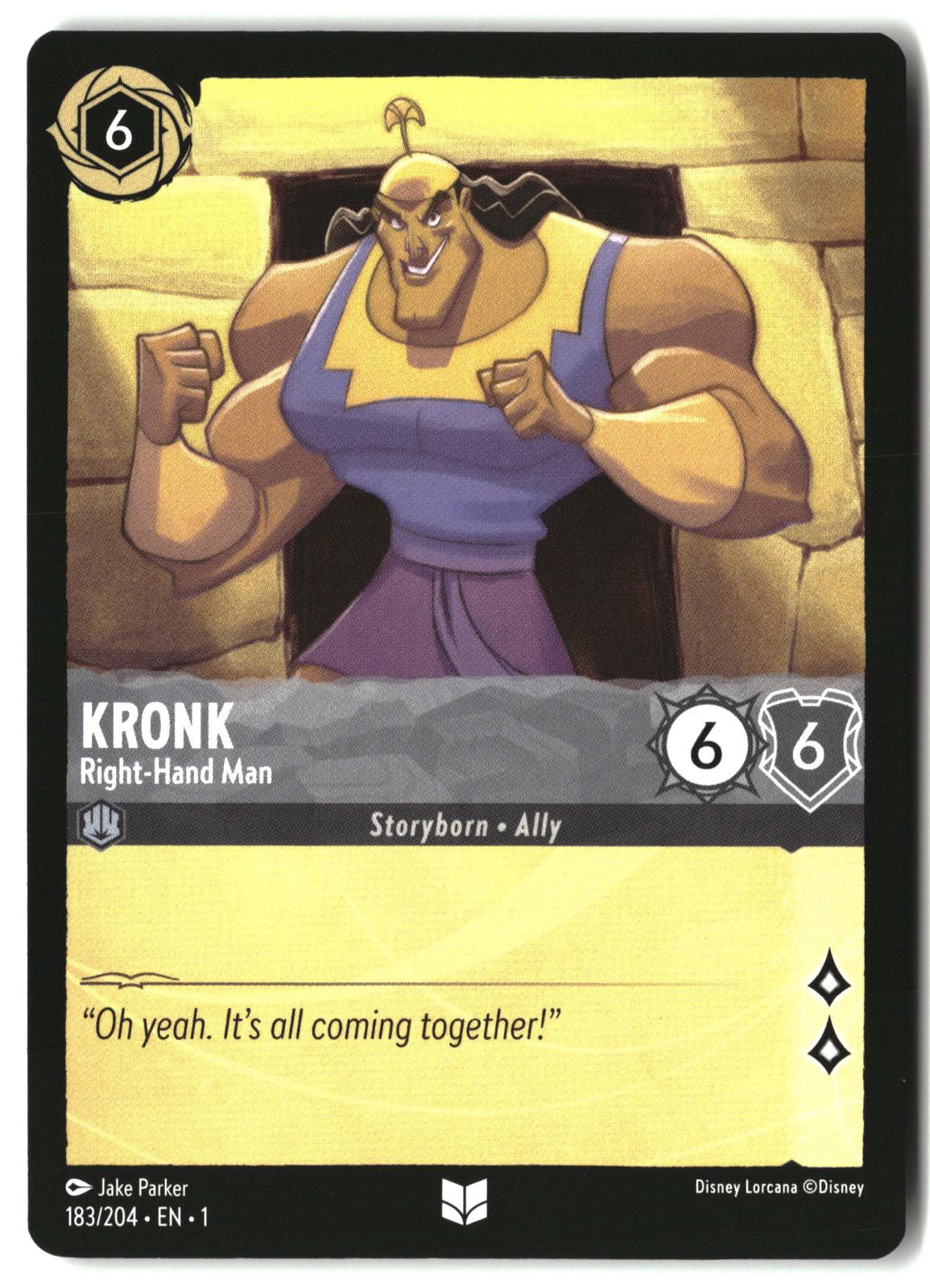 Kronk - Right-Hand Man 183/204 Uncommon The First Chapter Lorcana Lightly Played