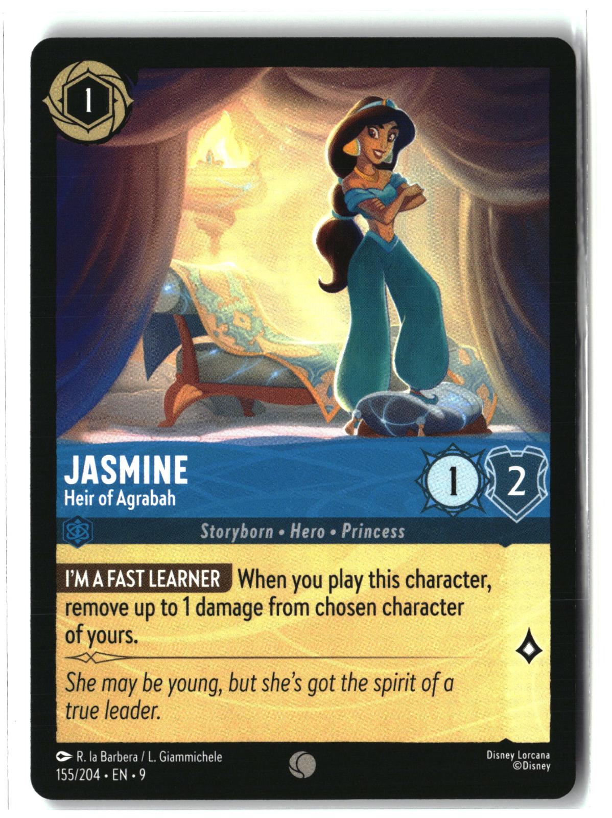Jasmine - Heir of Agrabah 155/204 Common Fabled Lorcana Lightly Played