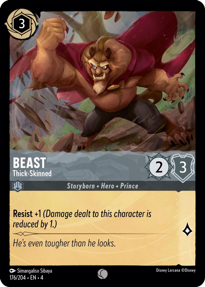 Beast - Thick-Skinned 176/204 Common Ursula's Return Lorcana Near Mint
