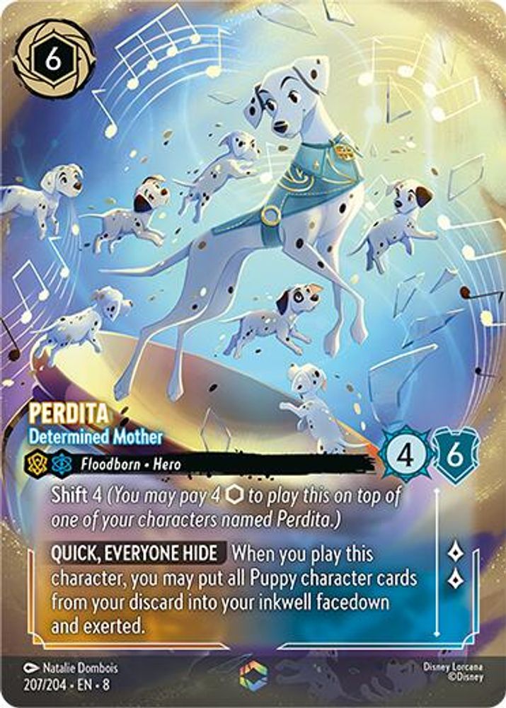 Perdita - Determined Mother (Enchanted) 207/204 Reign of Jafar Lorcana Holo NM