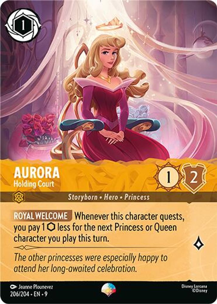 Aurora - Holding Court (Epic) 206/204 Epic Fabled Lorcana Holo Near Mint