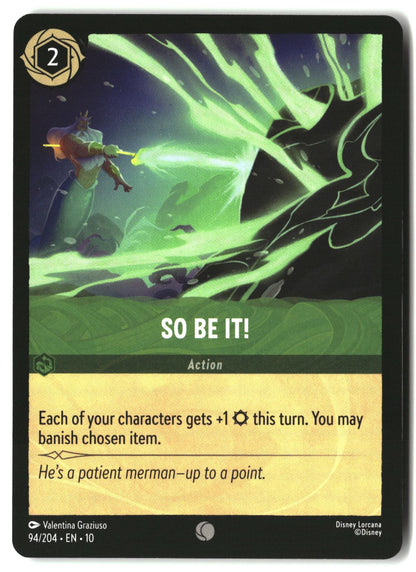 So Be It! 94/204 Common Whispers in the Well Lorcana Lightly Played