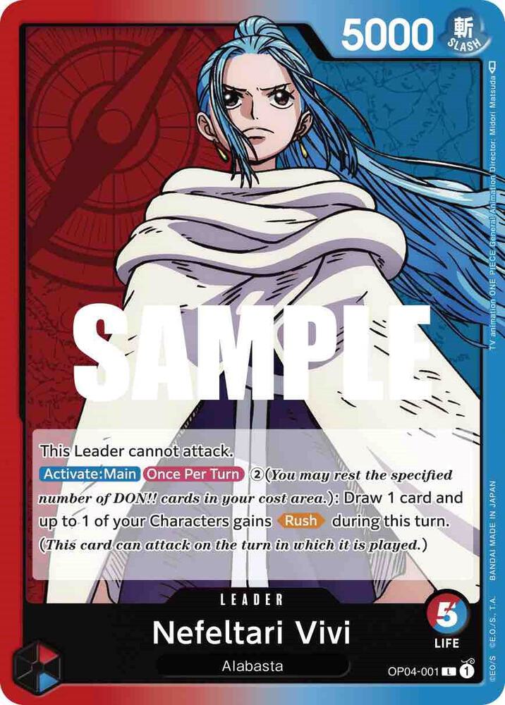 Nefeltari Vivi (001) OP04-001 Leader Kingdoms of Intrigue One Piece Near Mint