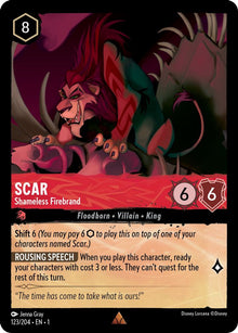 Scar - Shameless Firebrand 123/204 Rare The First Chapter Lorcana Near Mint
