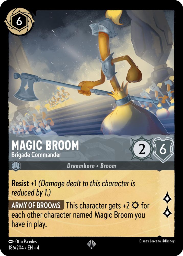 Magic Broom - Brigade Commander 186/204 Super Rare Ursula's Return Lorcana NM
