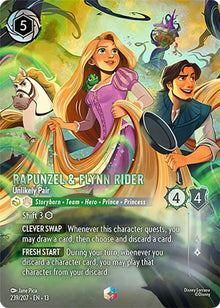 Rapunzel & Flynn Rider - Unlikely Pair (Enchanted) 239/204 Lorcana Holo NM