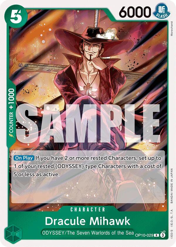 Dracule Mihawk OP10-029 Rare Royal Blood One Piece Foil Near Mint