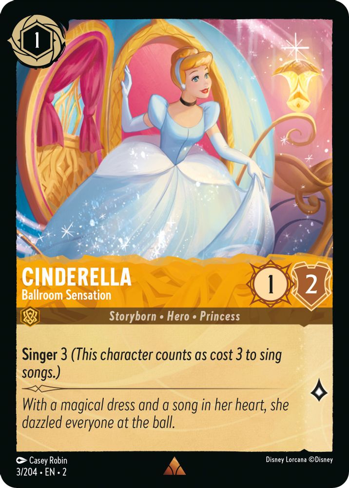Cinderella - Ballroom Sensation 3/204 Rare Rise of the Floodborn Lorcana NM